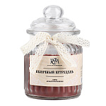 Свеча ароматизированная в банке " РСМ " Яблочный штрудель, 75*120мм, время горения 45часов, со стеклянной крышкой