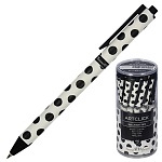 Ручка шариковая автоматическая " Bruno Visconti " ArtСlick Black polka-dot синяя 0,5мм, непрозрачный пластиковый корпус, колпачок с клипом, пластиковый бокс