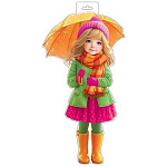 Плакат фигурный " Мир открыток " 0-35 Девочка с зонтом, 313*539мм