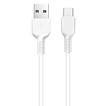 Кабель сетевой USB - Type-C " Hoco " X20 белый, круглый, 2м, 3.0A, силикон