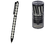 Ручка шариковая автоматическая " Bruno Visconti " ArtClick. Монохром. Клетка синяя 0,5мм, толщина письма 0,38мм, пластиковый корпус, цвет корпуса - черно-белый, пластиковый клип, пластиковый тубус