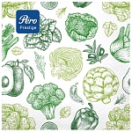 Салфетки бумажные 3-слойные " Pero " Prestige Итальяно 20шт, 100% целлюлоза, 33*33см