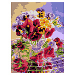 Картина алмазная " Lori " 30*40см Летний букет, частичное заполнение, основа с цветной схемой, комплект квадратных страз, стилус, лоток для страз, сухой клей, инструкция