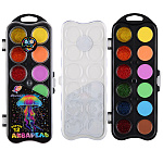 Краски акварельные без кисти Фантазия 12цв " Луч " 6цв с блестками+6цв пастельные, пластиковая упаковка, европодвес