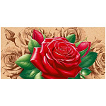 Конверт для денег " Открытая планета " 410 Без названия- Красная роза, 168*84мм, крафт, без текста