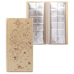 Альбом для монет " ДПС " 72 монеты 105*223мм, выдвижные карманы 35*38мм, бежевый, обложка - ПВХ, рисунок нанесен шелком