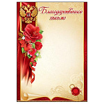 Благодарственное письмо РФ А4 406 " Праздник " мелованная бумага 150г/м2, без отделки, название