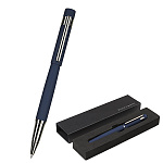 Ручка-роллер подарочная " Bruno Visconti " Verona синяя 1мм, цвет корпуса синий, корпус- нержавеющая сталь, подарочная упаковка