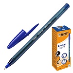 Ручка шариковая " BiC " Cristal Exact синяя 0,7мм, толщина письма 0,32мм, игольчатый пишущий узел, чернила на масляной основе, колпачок с клипом, цвет корпуса- тонированный синий, картонная упаковка