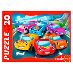 Пазлы " Рыжий кот " Макси. 20элементов Гоночные машинки №1 30*21,5см, картонная упаковка 18,2*3,7*13,2см