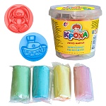 Глина " Луч " для лепки Кроха 4 цвета с формочками