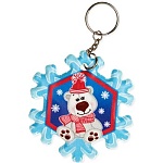 Брелок для ключей снежинка " Хорошо " 978 Медвежонок, 50*60мм, ПВХ