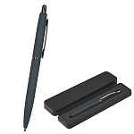 Ручка подарочная шариковая " Bruno Visconti " San Remo синяя 1,0мм, толщина письма 0,7мм, корпус- металл, покрытие soft touch, цвет корпуса графитовый, металлический клип, подарочная упаковка