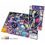 Игра ходилка " Русский стиль " Космическое приключение, состав: игровое поле 594*420мм, кубик, 4 фишки, пакет, европодвес