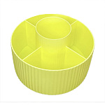 Подставка настольная " Tukzar " 5 отделений, пластик, d=14,5см, h=9,5см, лимонная