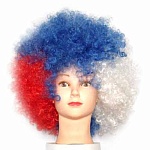 Парик болельщика. Россия, выполнен в стиле российского триколора
