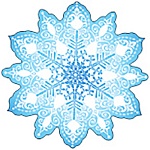 Украшение на скотче " Праздник " 445 Новогоднее- Снежинка 196*196мм УФ-лак