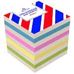 Блок бумаги " Attomex " 9*9*9см Эконом цветной, плотность 65 г/м, 90% белизна