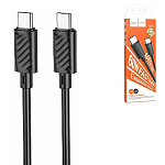 Кабель сетевой Type-C - Type-C " Hoco " X88 Gratified черный, круглый, 1м, 3,0А, QC3.0, PD3.0, 60W, силикон