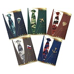 Набор бирок для букетов и подарков " Праздник " 070 Военная форма, 53*77мм, фольга, 5 видов по 10шт