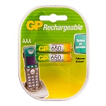 Аккумулятор " GP " LR03 650 2шт GP65AAAHC-2CPCR2, Ni-Mh