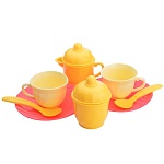 Игровой набор " Росигрушка " Набор посуды чайный Очарование, в наборе: 2 чашки, 2 блюдца, 2 ложки, сахарница с крышкой, молочник с крышкой, в сетке