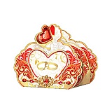 Бонбоньерка " Праздник " 450 Свадебные кольца, 65*55*35мм фольга золотая текстурная, вырубка