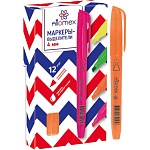 Текстовыделитель " Attomex " оранжевый 1-4мм, круглый корпус с клипом, скошенный наконечник