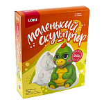 Юный скульптор " Lori " Дракон в наборе: формы 2шт, гипс 400г, гуашь 6 цветов по 3 мл, кисть №1-128мм, нож пластиковый, инструкция
