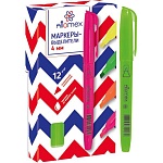 Текстовыделитель " Attomex " зеленый 1-4мм, круглый корпус с клипом, скошенный наконечник