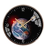 Часы настенные " Миленд " d=30см Взгляд из космоса, без защитного стекла, питание от 1 батарейки АА, батарейки в комплект не входят, материал- МДФ, пластик, картонная упаковка
