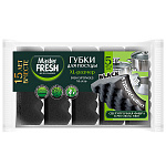 Губка для посуды " Master fresh " Strong effect black 5шт XL 95*60*32мм, абразив