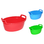 Таз " Милих " 16л овальный, с ручками, пластмассовый, без крышки, ассорти (без возможности выбора цвета)