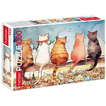 Пазлы " Hatber " 1000элементов Городские коты 68*48см, картонная упаковка