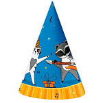 Набор колпаков " Веселуха " С Днем рождения, Веселые зверята, 11*16см, в наборе 6шт