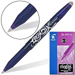 Ручка пиши-стирай " Pilot " гелевая Frixion фиолетовая 0,7мм резиновый держатель, фиолетовый цветной пластиковый корпус, картонная упаковка