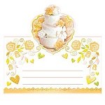 Банкетная карточка свадебная  " Мир открыток " 4-07 Торт, 156*93мм, фольга