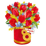 Плакат фигурный " Империя поздравлений " 933 А3 Тюльпаны