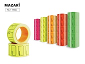 Ценник ЦЕНА цветной, 170 шт., 35х50 мм, ассорти 5 цв., в рулонах