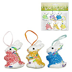 Набор пасхальный " KWELT " Пасхальные кролики, 6шт, 5*7,5*3см, на ленте, пакет, европодвес