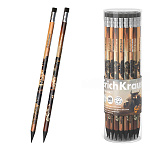 Карандаш ч/гр " Erich Krause " Road Beast HB с ластиком, трехгранный, пластиковый, цвет корпуса - ассорти, заточенные, в тубусе