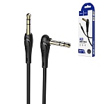 Кабель Aux Jack 3,5mm - Jack 3,5mm " Hoco " Upa14 серый, круглый, боковой, 1м, силикон