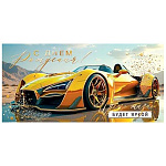 Конверт для денег " Мир открыток " 2-17 Мужской- С Днем рождения! Драйва! Пусть жизнь будет яркой! Машина, 165*85мм, золотая фольга, текст