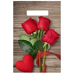 Пакет ПЭ " Миленд " с вырубной ручкой ПВД, 20*30см 30мкм Свежие розы