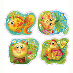 Пазл мягкий " Рыжий кот " 4эл Сказки, изолон, пакет 17,3*16,7*1,7см