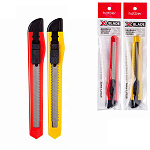 Нож канцелярский " Hatber " X-Blade push-lock 9мм, с механической системой фиксации лезвия push-lock, ассорти, пакет, европодвес