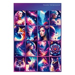 Наклейка для букетов и подарков " Открытая планета " 502 Метавселенная, 238*338мм, глянцевый УФ-лак