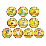 Комплект медалей картонных Поощрительные D=96мм" Империя поздравлений " 060, ламинация, голография, текст, 10 видов по 5шт