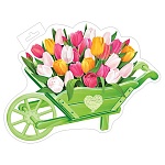 Плакат фигурный " Мир открыток " 0-35 А3 Тачка с тюльпанами