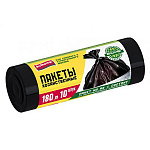 Мешки для мусора " Avikomp " 180л 10шт черные, толщина 38мкм, в рулоне, ПВД